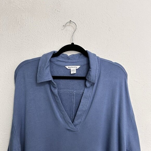 ATHLETA Westwood Sweatshirt Tee Top Womens Medium Blue Crop Oversized - Picture 3 of 8